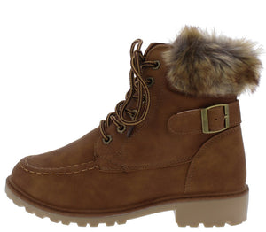 short boots with fur cuff