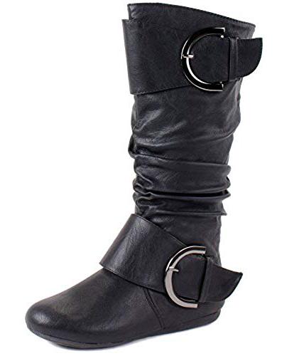 half calf black boots