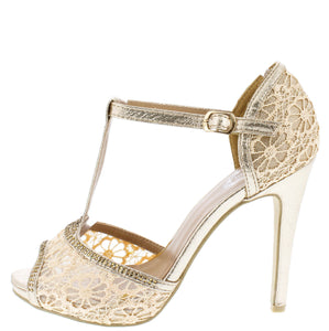 champagne high heels