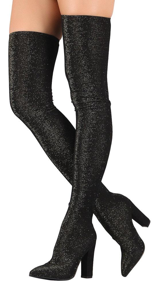 thigh high boots glitter