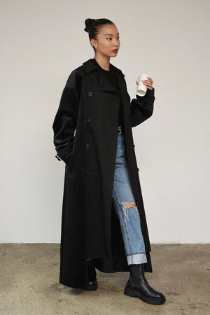 SWITCHING TRENCH COAT / BLACK