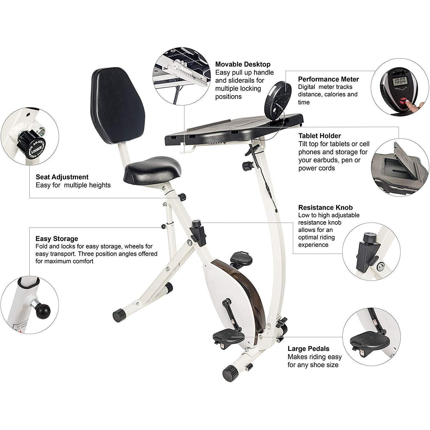 folding recumbent stationary bike