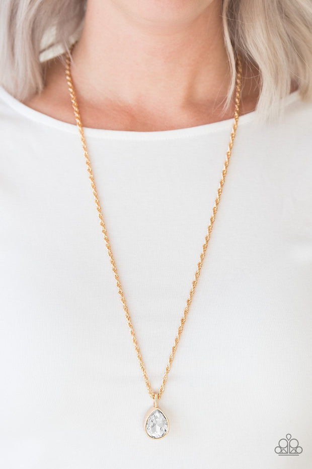 Paparazzi Million Dollar Drop Gold Necklace | Glitzygals5dollarbling ...