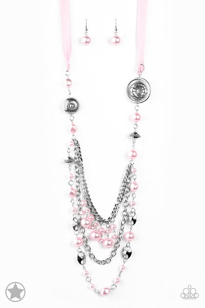 Paparazzi All The Trimmings - Pink Blockbuster Necklace and matching E ...