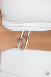Paparazzi “Lover’s Loot” White Bracelets - Glitzygals5dollarbling Paparazzi Boutique 