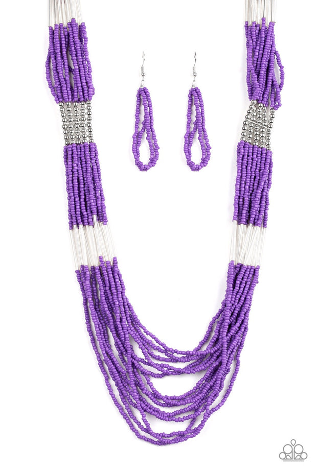 Paparazzi Let It BEAD - Purple Seed Bead Necklace ...