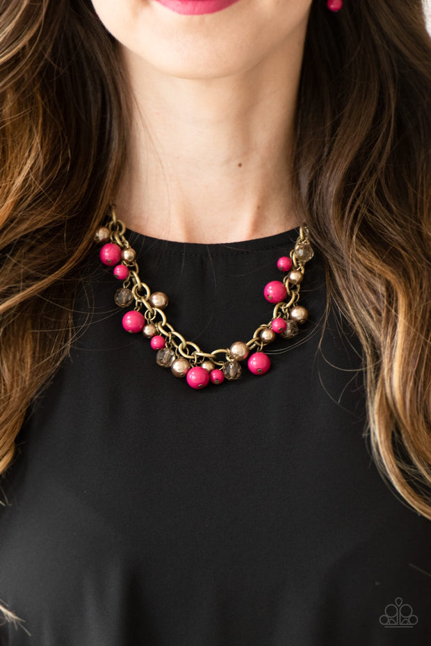 Paparazzi The Grit Crowd Pink Brass Necklace Glitzygals5dollarbling Paparazzi Boutique 9452