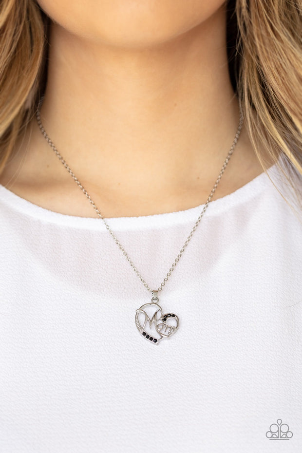 Paparazzi Mom Moments black heart pendant Necklace ...