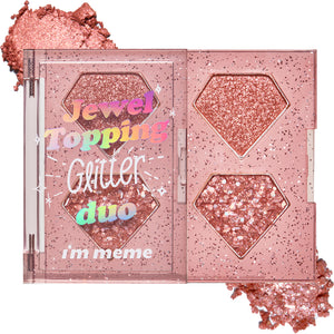 Jewel Topping Glitter Duo -  01 Rose Jewel - Eyeshadows - I'M MEME Memebox