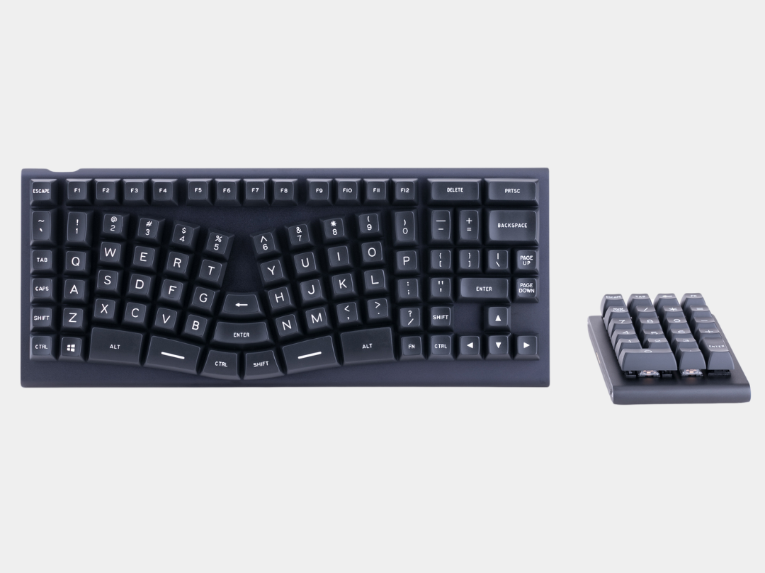 X-Bows® Knight Plus Ergonomic Mechanical Keyboard with Detachable Number Pad (QMK Firmware)-PRE-ORDER IV