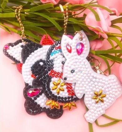 Animal diamond painting keychain