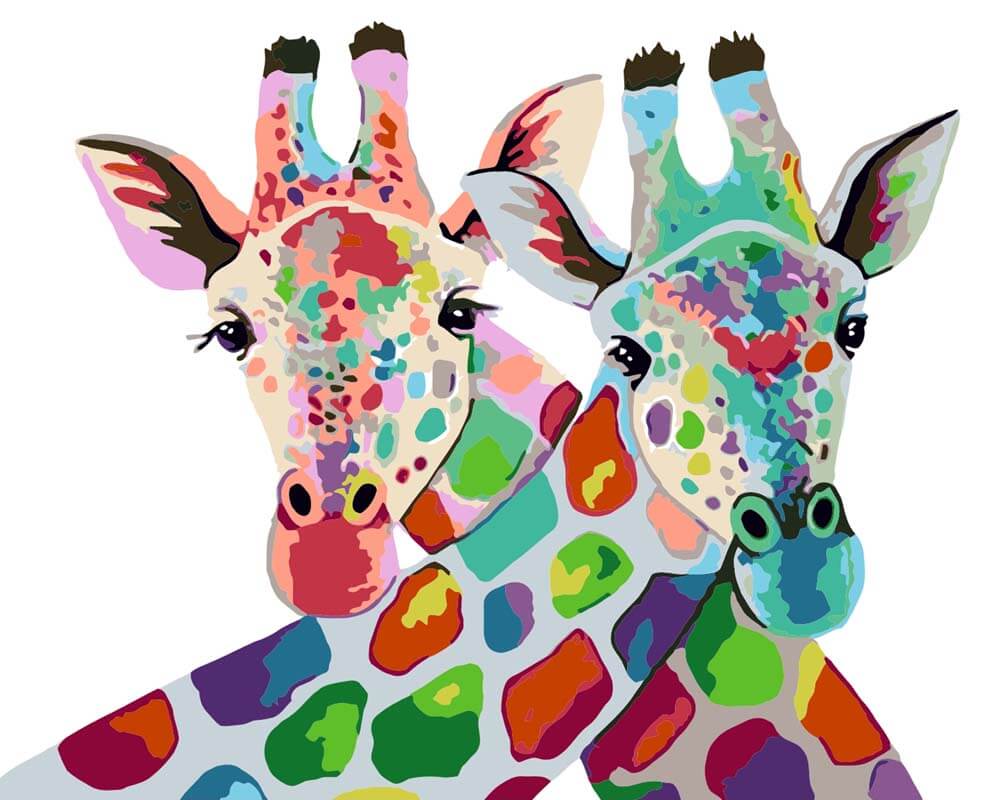 Картина цветные Жирафы