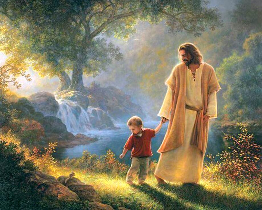 Jesus Christ Walking With Child Diy Diamond Painting
