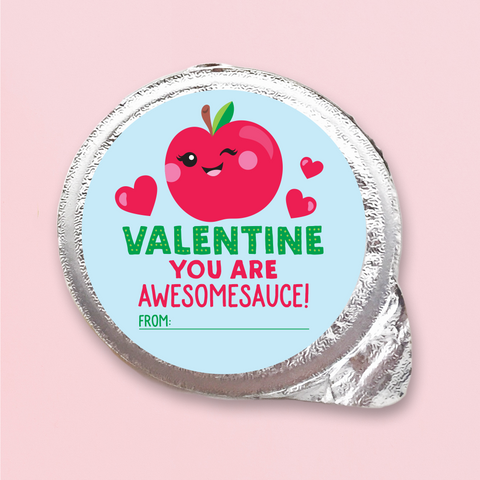 Printable Applesauce Valentine Cards for Kids