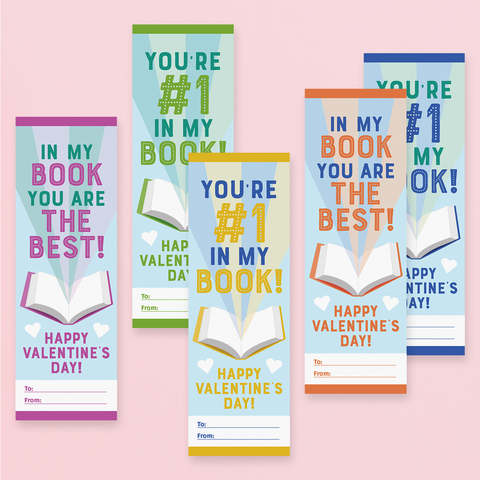 Printable Bookmark Valentine Cards for Kids