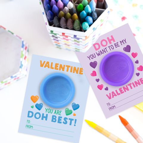 Printable Play Doh Valentine Cards for Kids