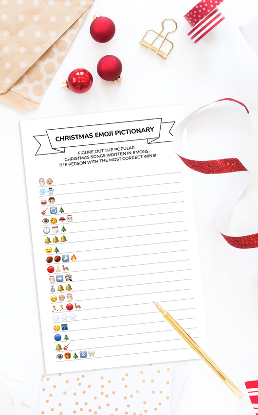 Christmas Songs Emoji Pictionary | Printable Holiday Game – ARRA Creative