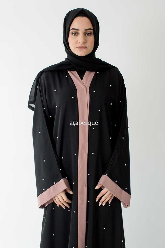 Pearl Blush Abaya | Open Abaya's by Arabesque