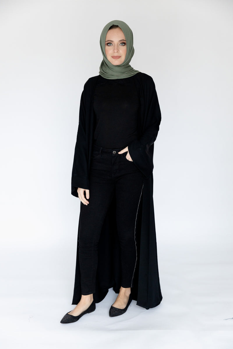 Double Black Abaya