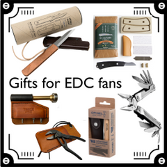 Gift guide for EDC fans for Christmas - every day carry presents