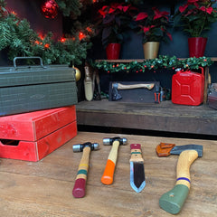 Painted hammers, hori hori japanese garden tool and Hultafors axes from Tinker and Fix make great Christmas gifts