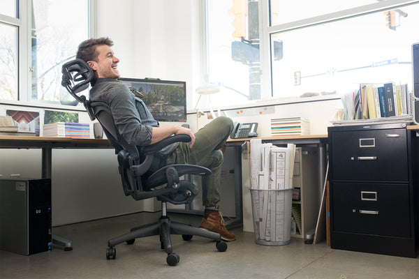 rest your head on Aeron Chair headrest