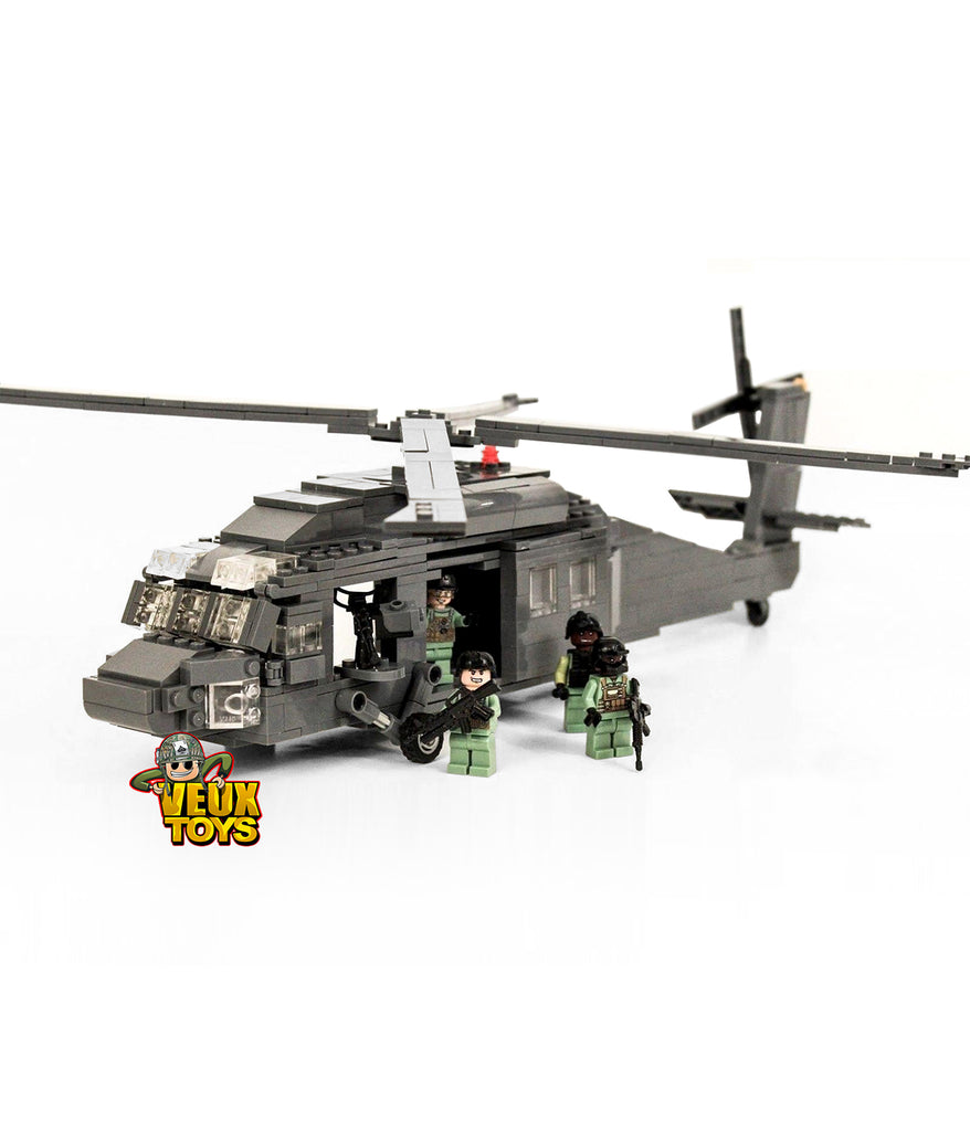 uh-60ブラックホークヘリコプターMOCビルディングブロック3ミニ