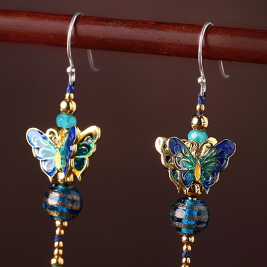 Cloisonné Butterfly Dangle Earrings – The Butterfly Bay
