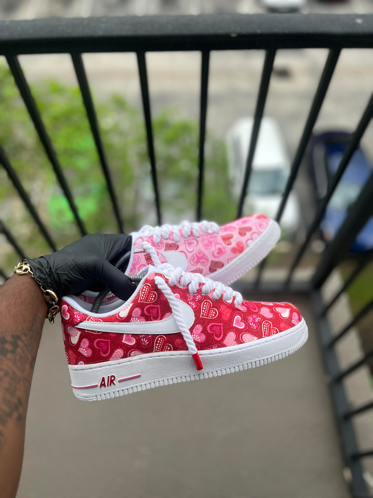 Custom Valentine's Day AF1s . Kiaun's Customs LLC