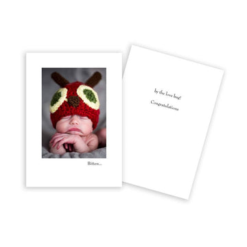 Adorable Baby With Bug Hat New Baby Card