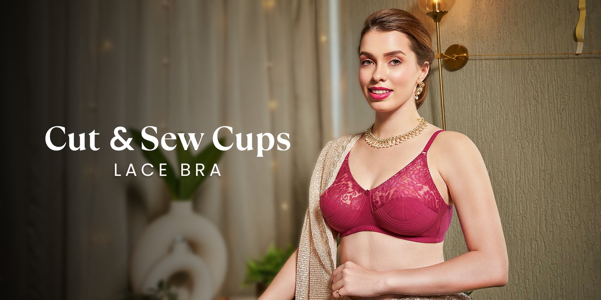 seamed lace bra