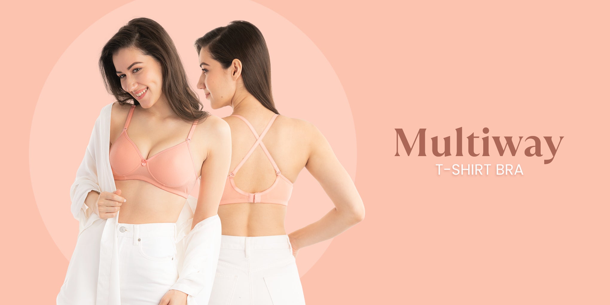 peach padded t-shirt bra