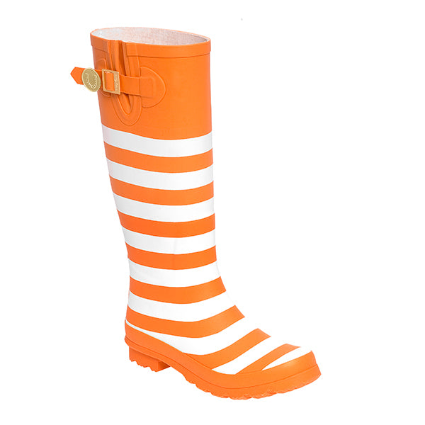 Bright Orange White \u0026 Striped Rainboots 