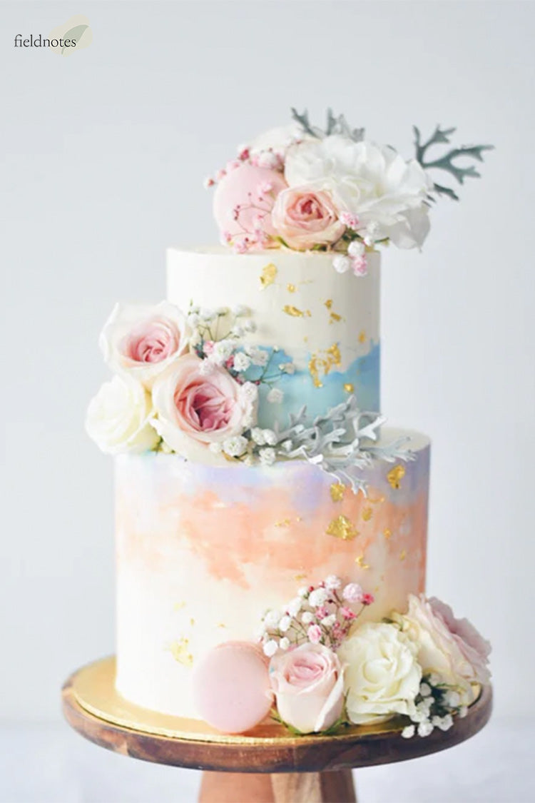 Pastel Painted Wedding Cake