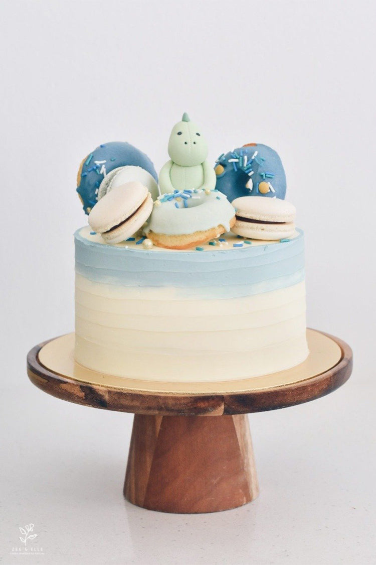 Blue Dino Wonderland Birthday Cake