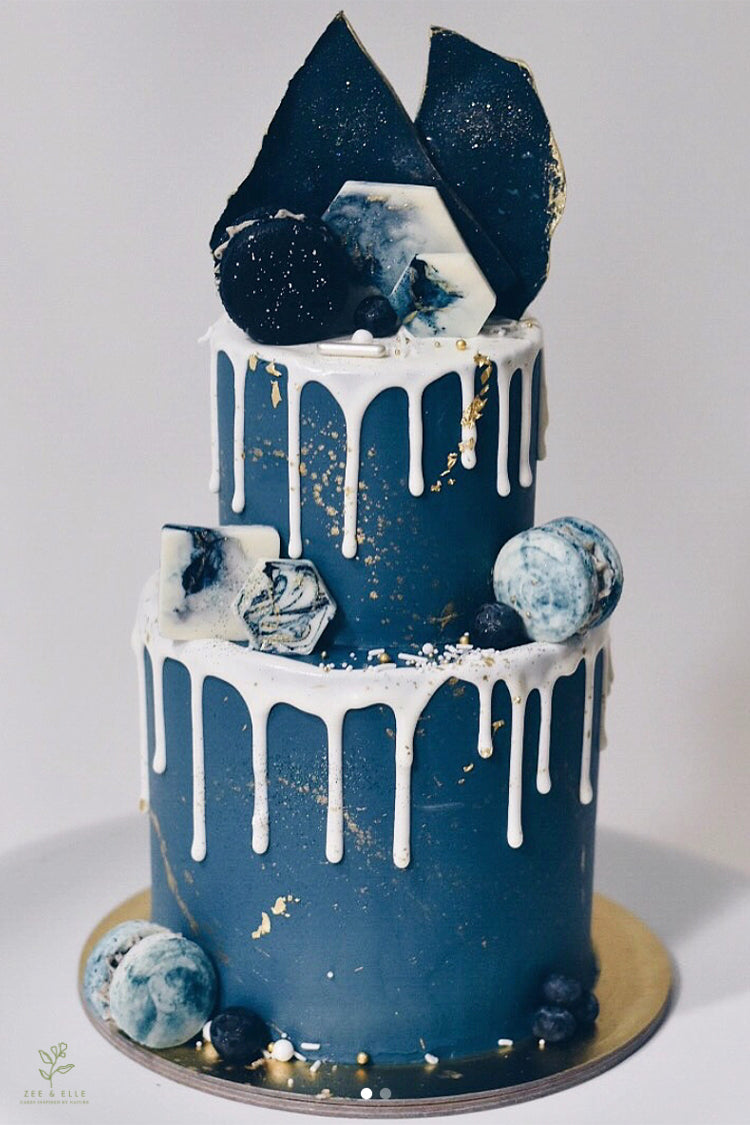 Winter Blue Birthday Cake