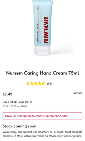 Nursem Caring Hand Cream on Boots.com