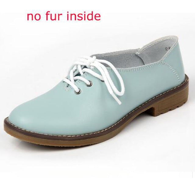 Genuine Leather Oxford Shoes Women 