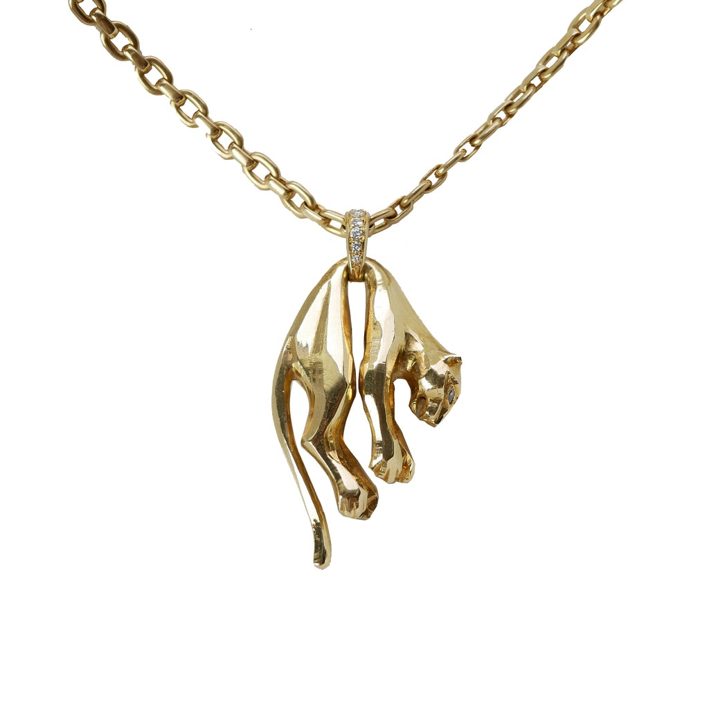 cartier gold panther necklace