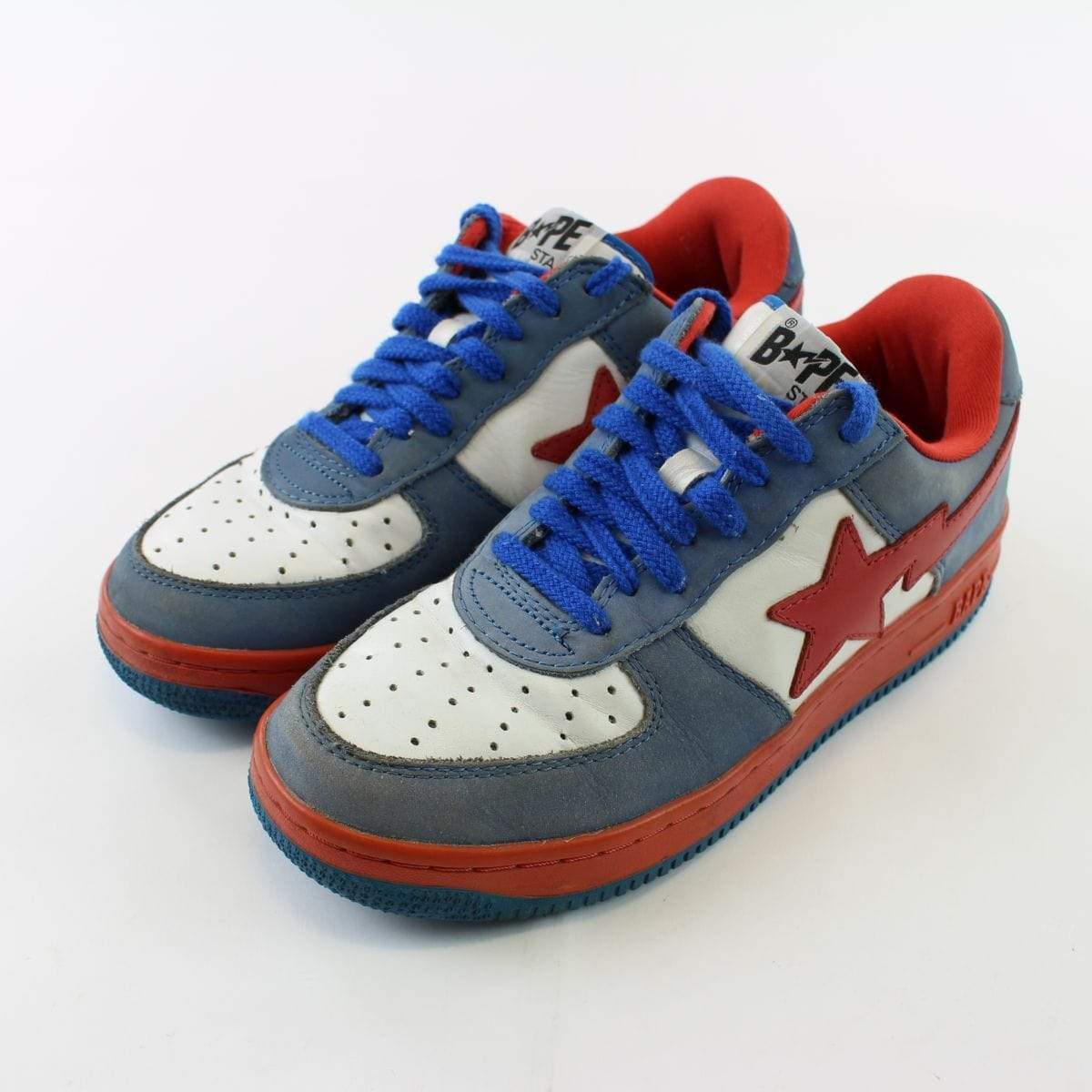 red white and blue bapesta