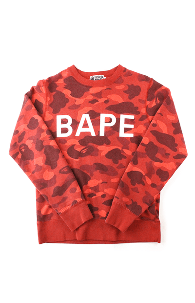 bape red camo crewneck