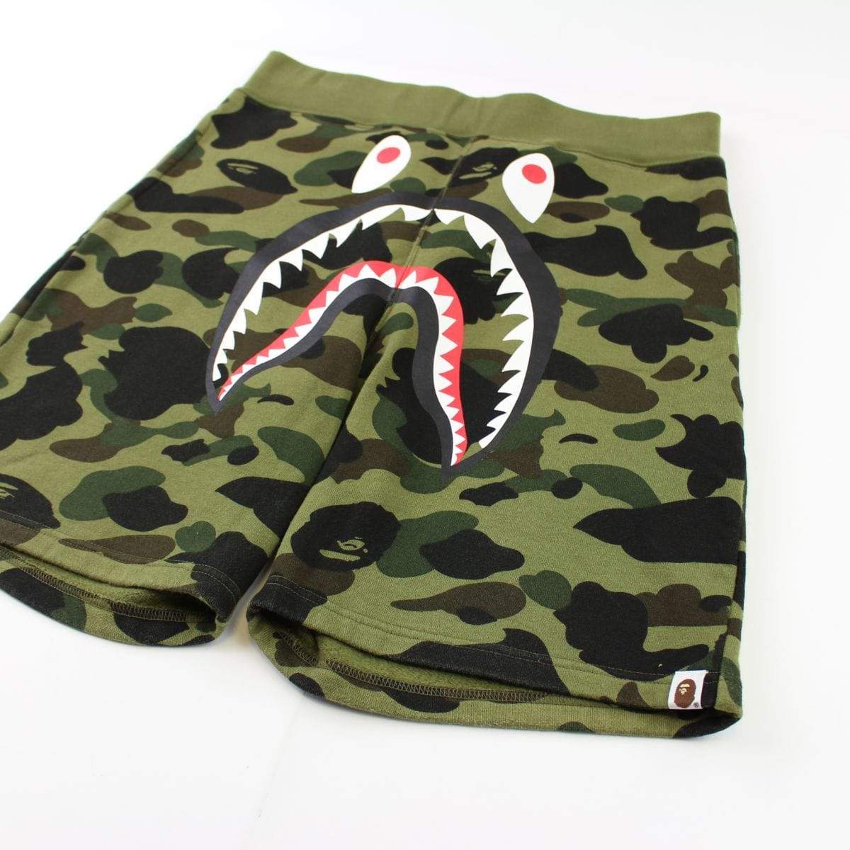 Bape 1st Green Camo Shark Face Shorts | SaruGeneral