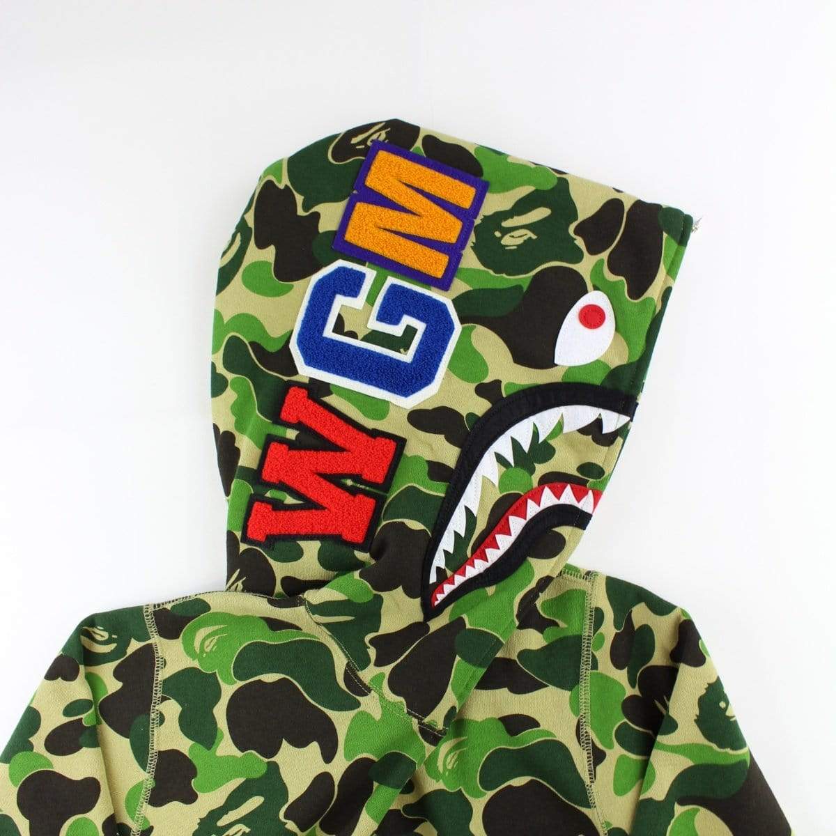 Bape ABC Green Camo Shark Full Zip Hoodie | SaruGeneral