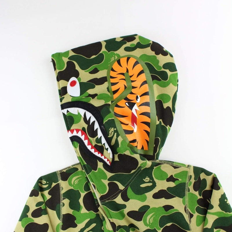 Bape ABC Green Camo Shark Full Zip Hoodie | SaruGeneral