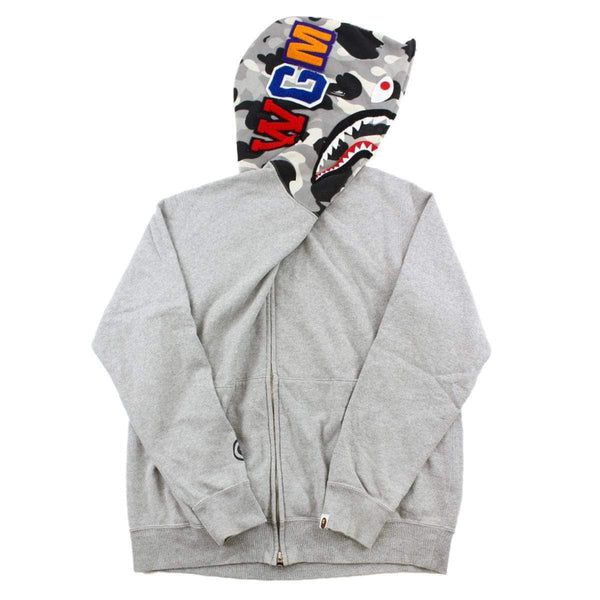 Bape Grey Camo Shark Full Zip Hoodie Grey | SaruGeneral