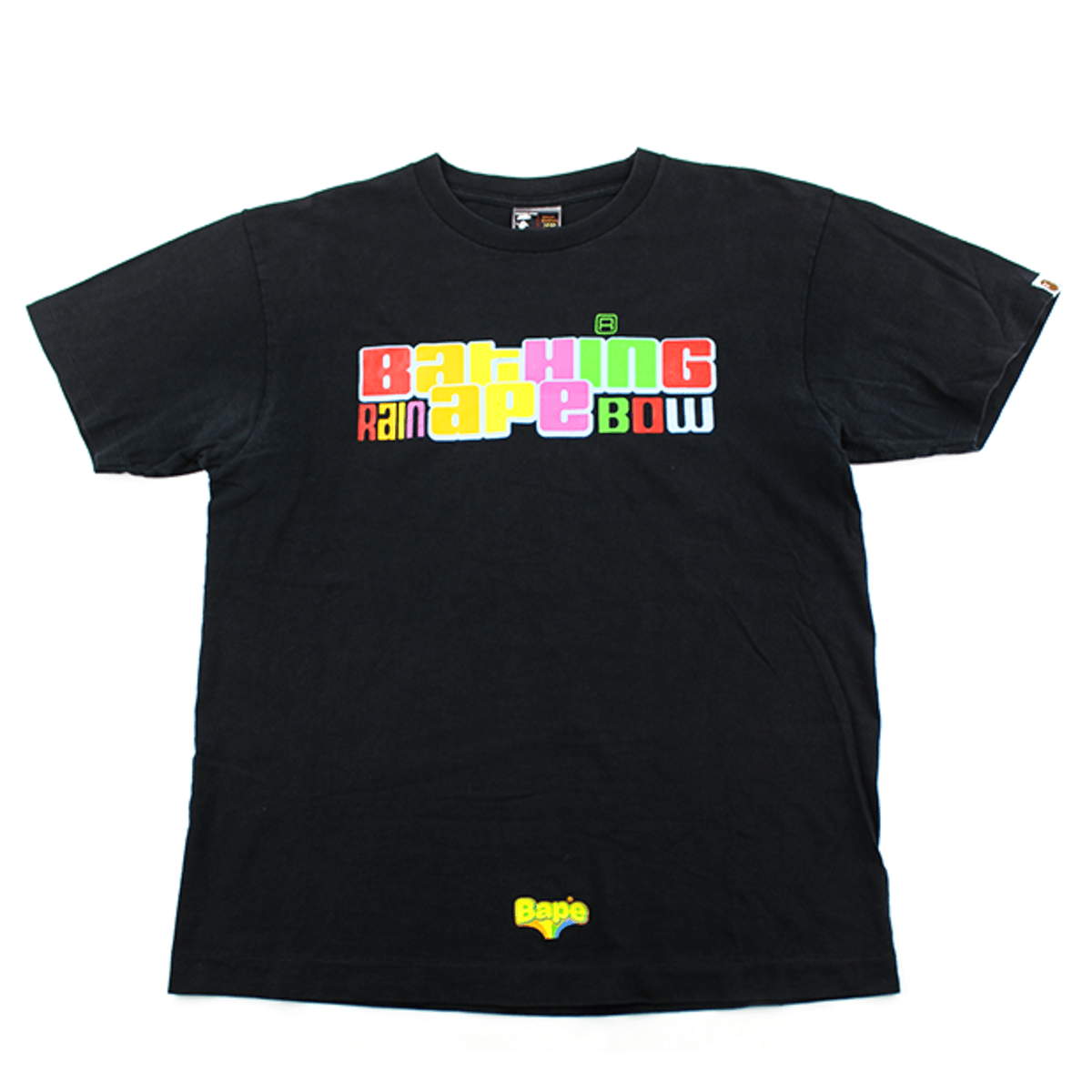 Bape Rainbow Text Tee Black | SaruGeneral