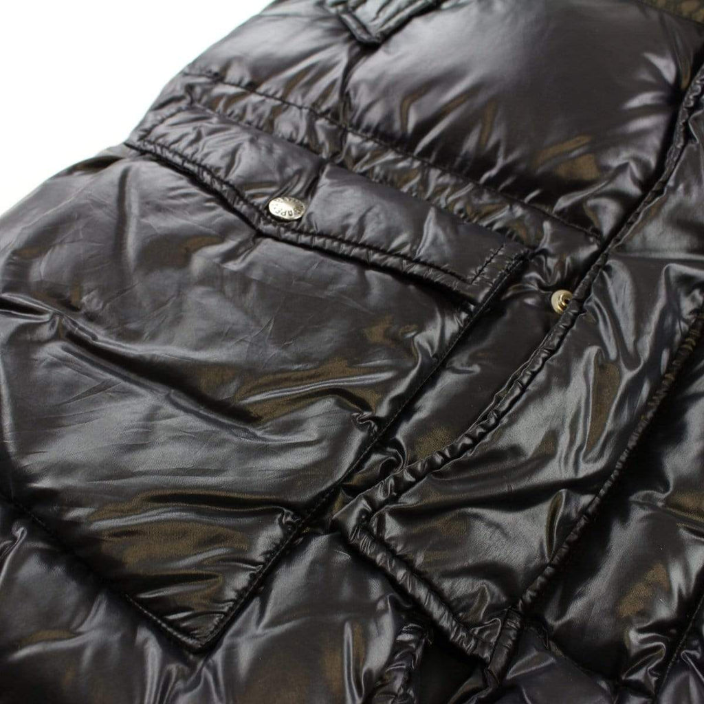 Bape Shiny Puffer Jacket Fur Hood Black | SARUGENERAL