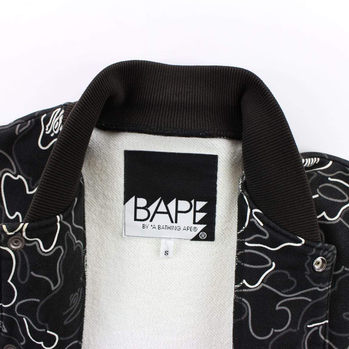 bape varsity jacket black