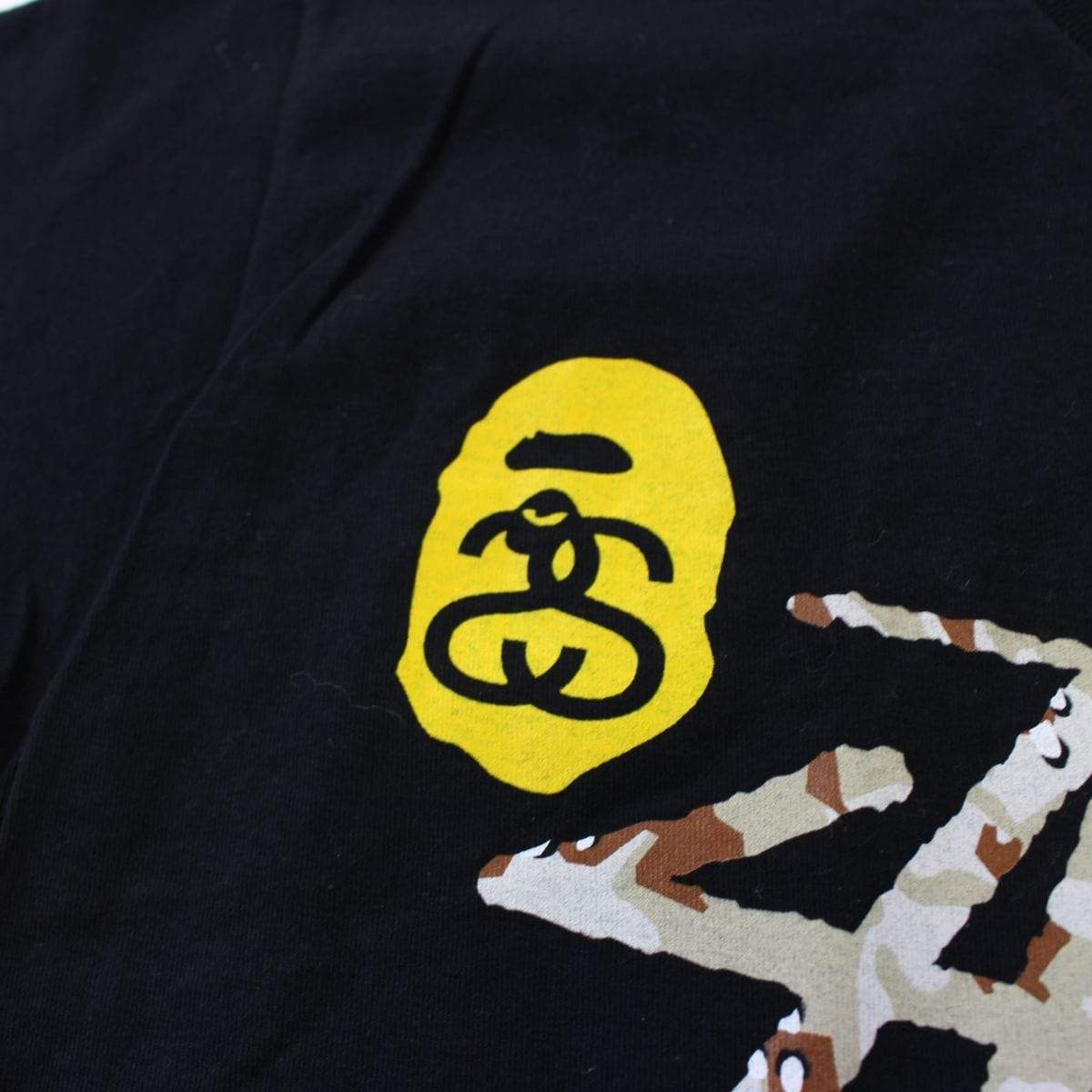 Bape x Stussy Desert Camo Shark Logo Tee Black | SaruGeneral