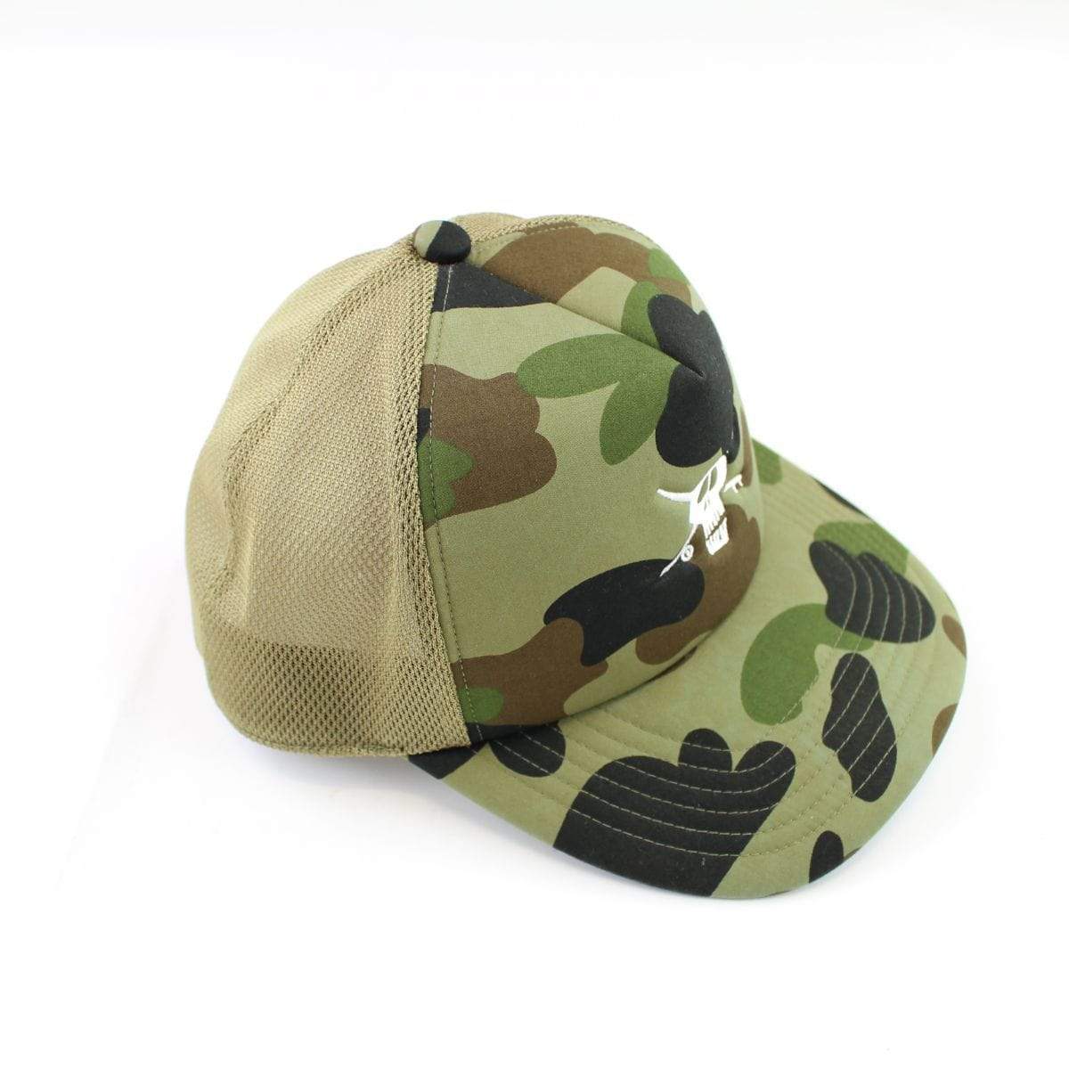 Bape x Stussy Skull 1st Green Camo Trucker Cap | SaruGeneral